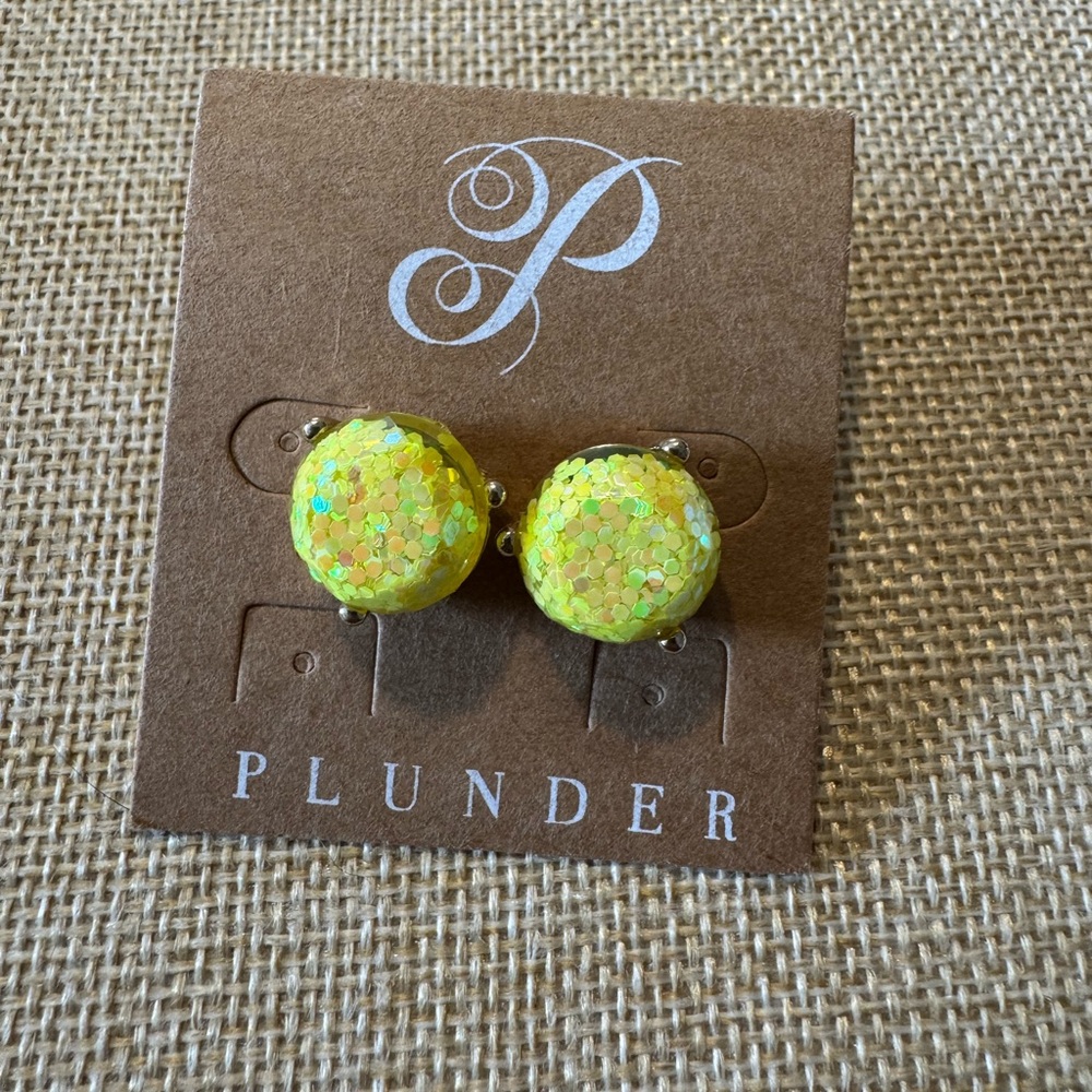 Plunder Glittering Yellow Earrings